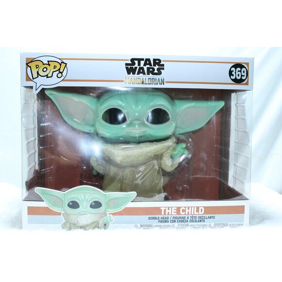 Funko Pop Star Wars Mandalorian The Child Baby Yoda #369 10" Tall Big Vinyl Toy - Picture 1 of 7